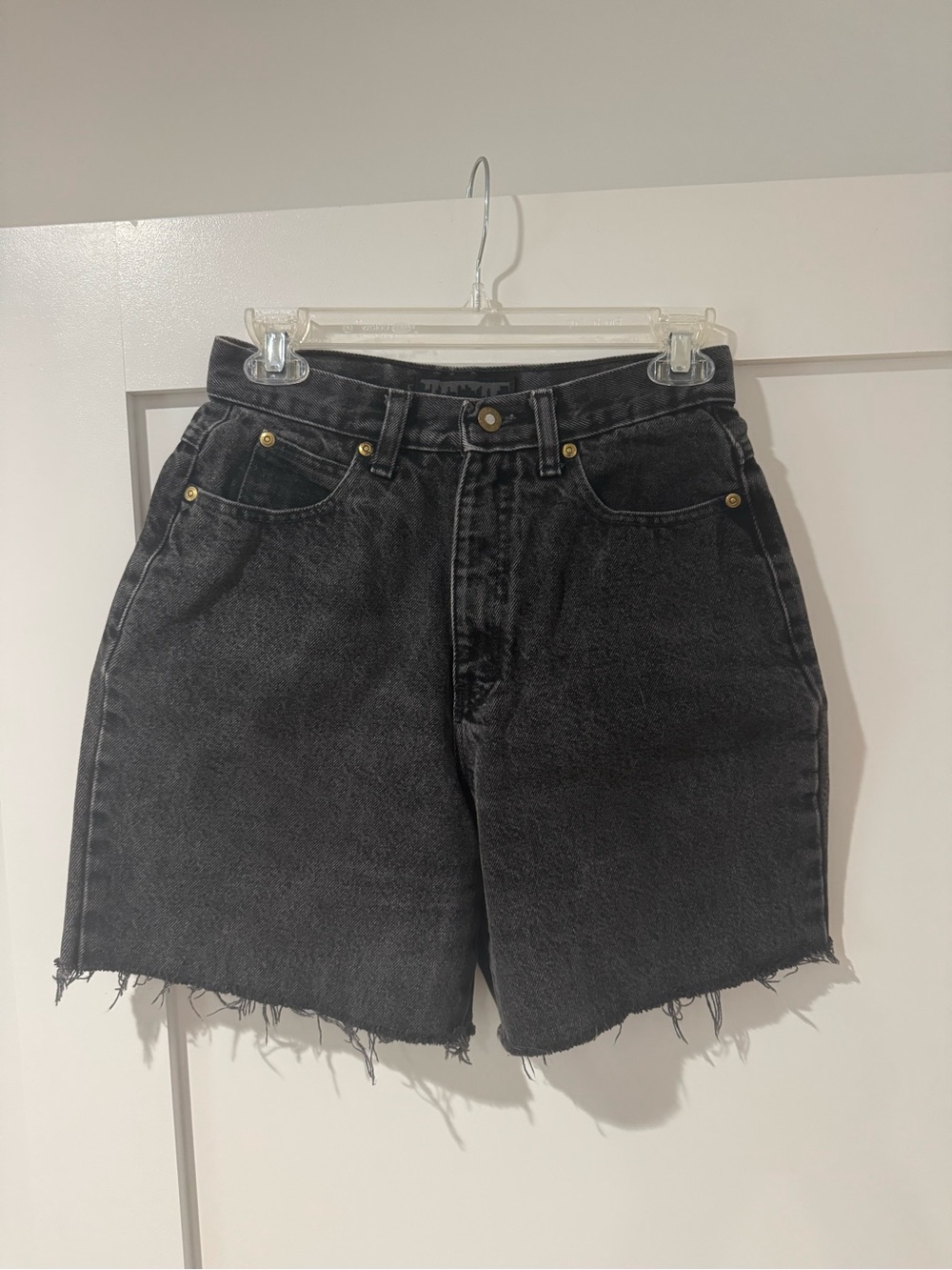 80’s Black High-Rise Denim Cutoff Shorts
